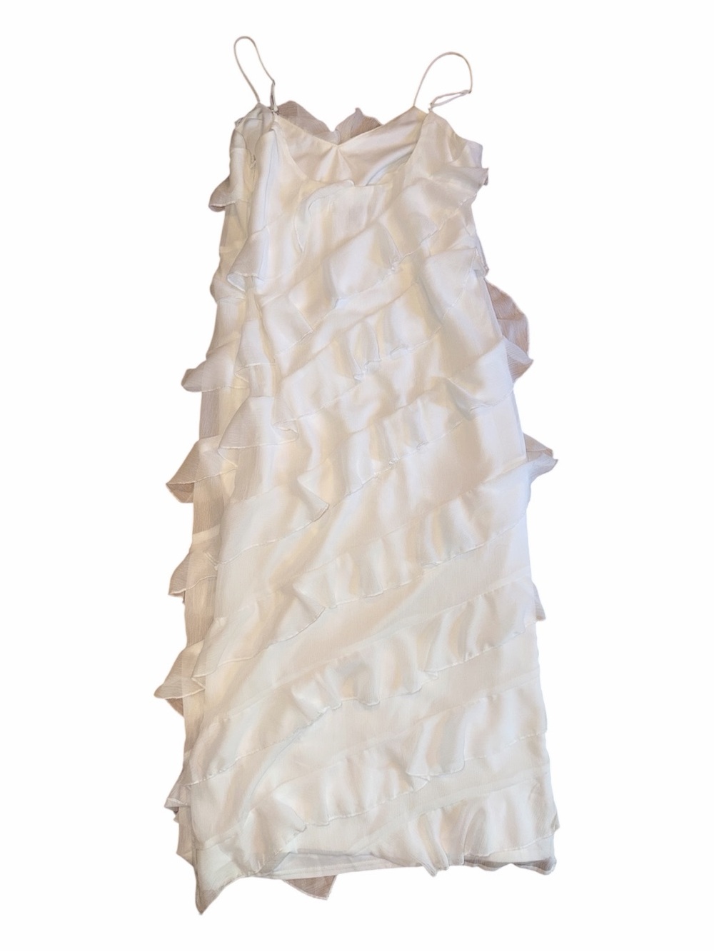 Lulu's Ivory Ruffle Tiered Spaghetti-Strap Midi Dress - Picture 7 of 9